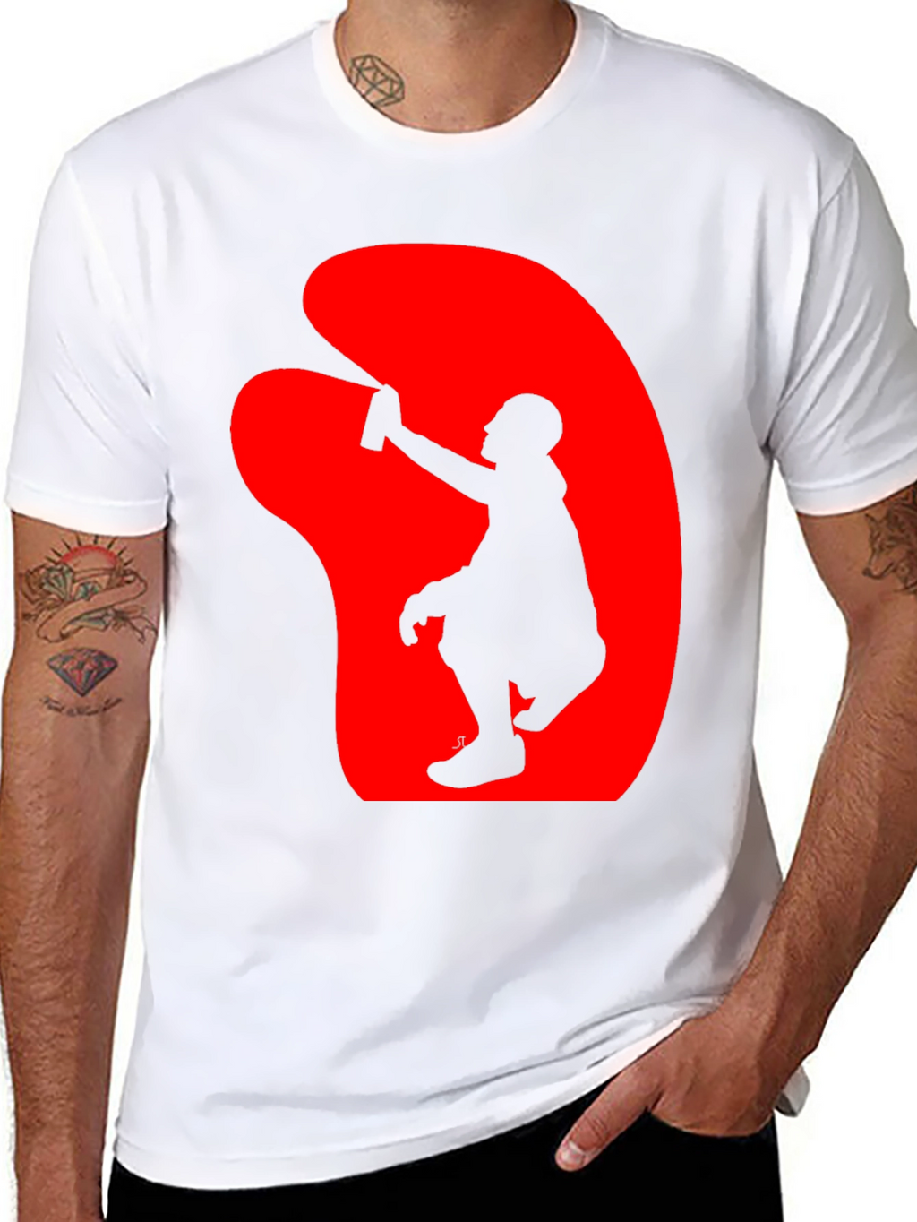 Graffiti Artist Graphic Tee - Black Crew Neck T-Shirt