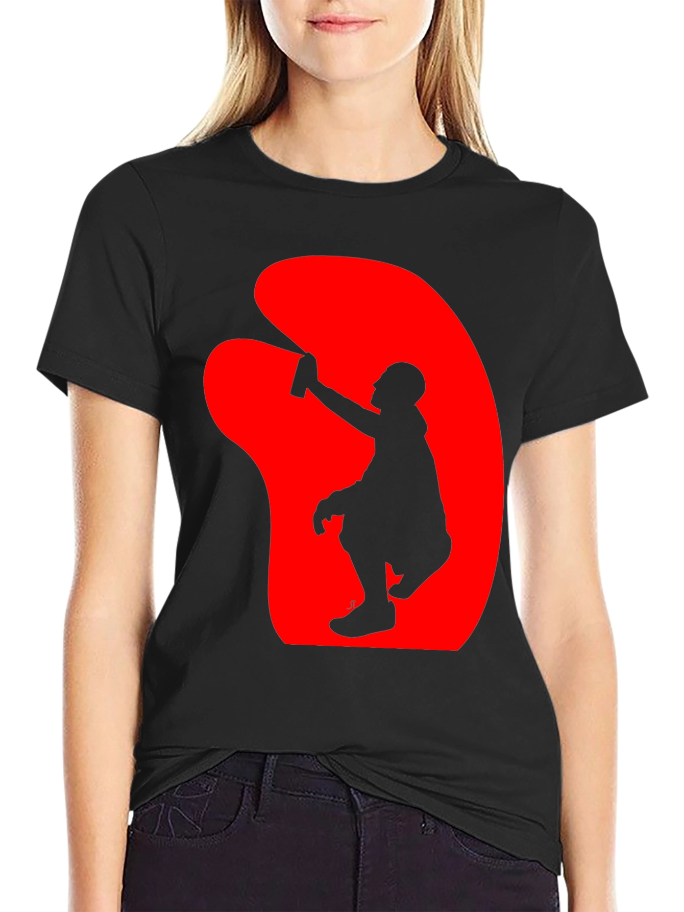 Graffiti Artist Graphic Tee - Black Crew Neck T-Shirt