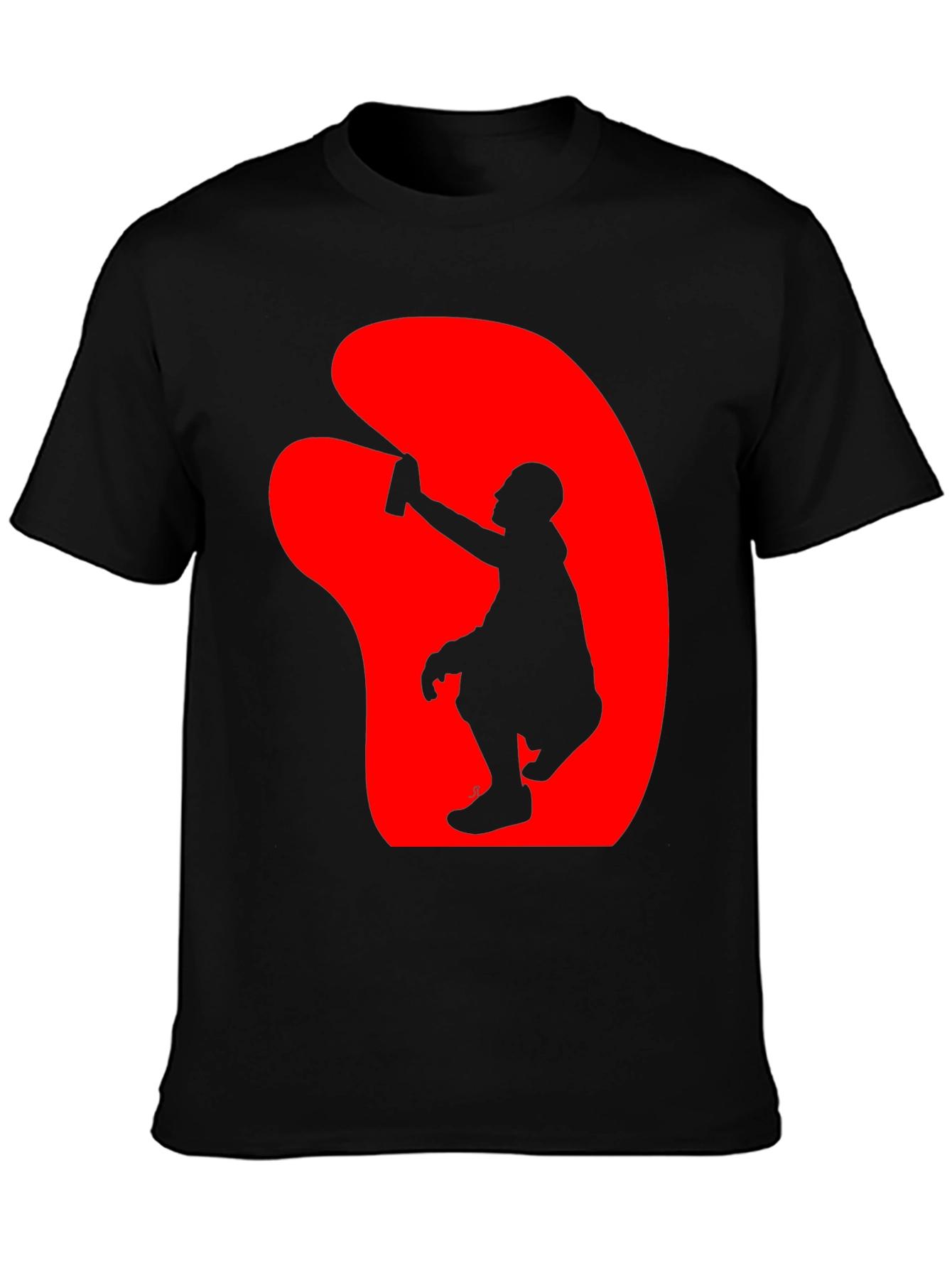 Graffiti Artist Graphic Tee - Black Crew Neck T-Shirt