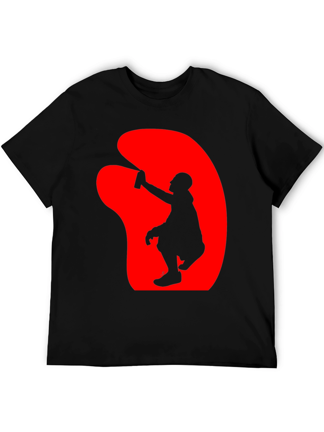 Graffiti Artist Graphic Tee - Black Crew Neck T-Shirt