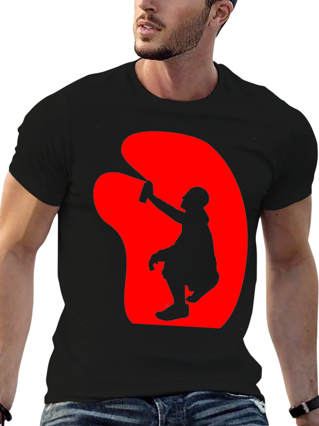 Graffiti Artist Graphic Tee - Black Crew Neck T-Shirt