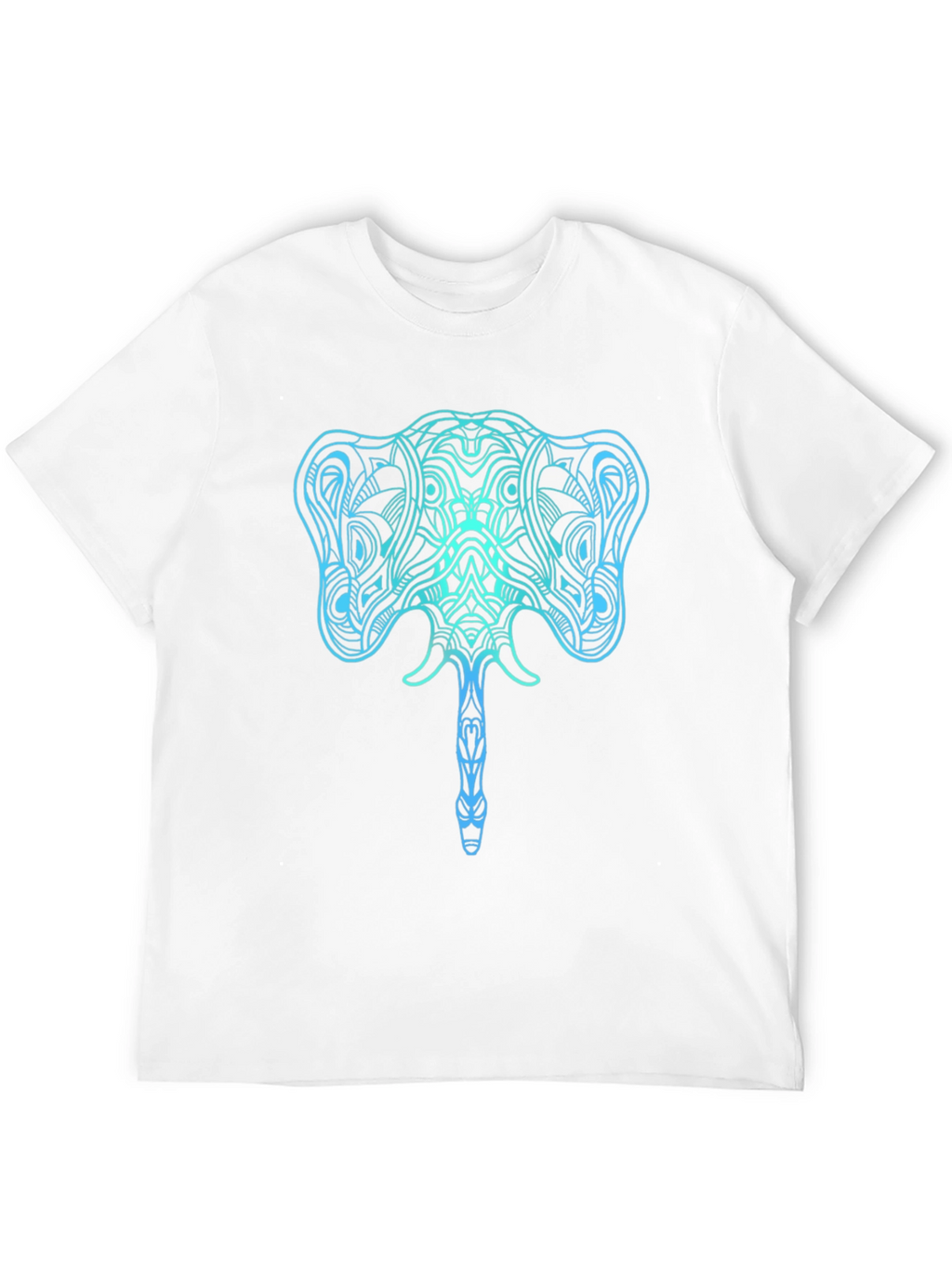 Geometric Elephant Graphic Tee - Stylish Mens Black T-Shirt
