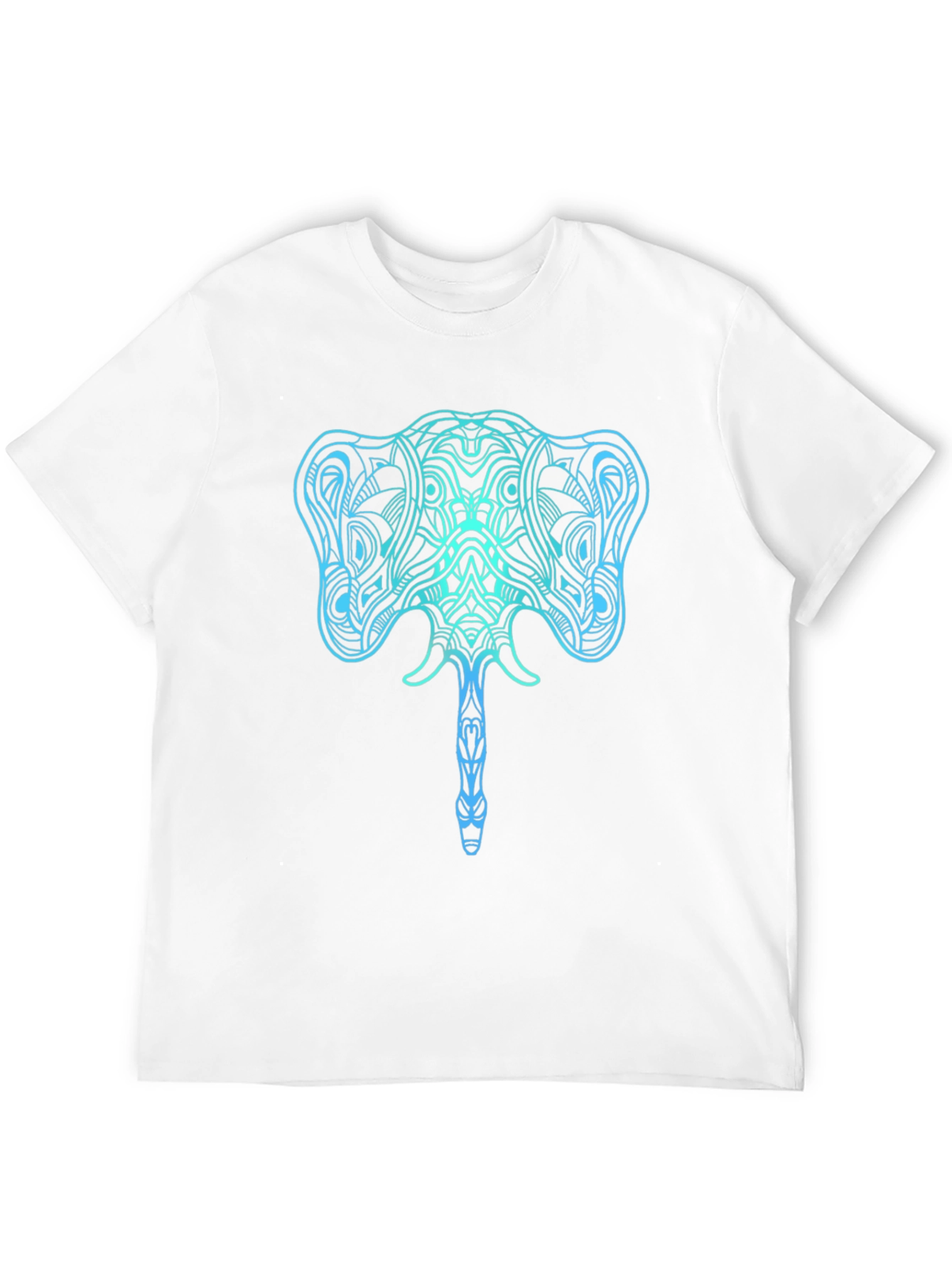 Geometric Elephant Graphic Tee - Stylish Mens Black T-Shirt