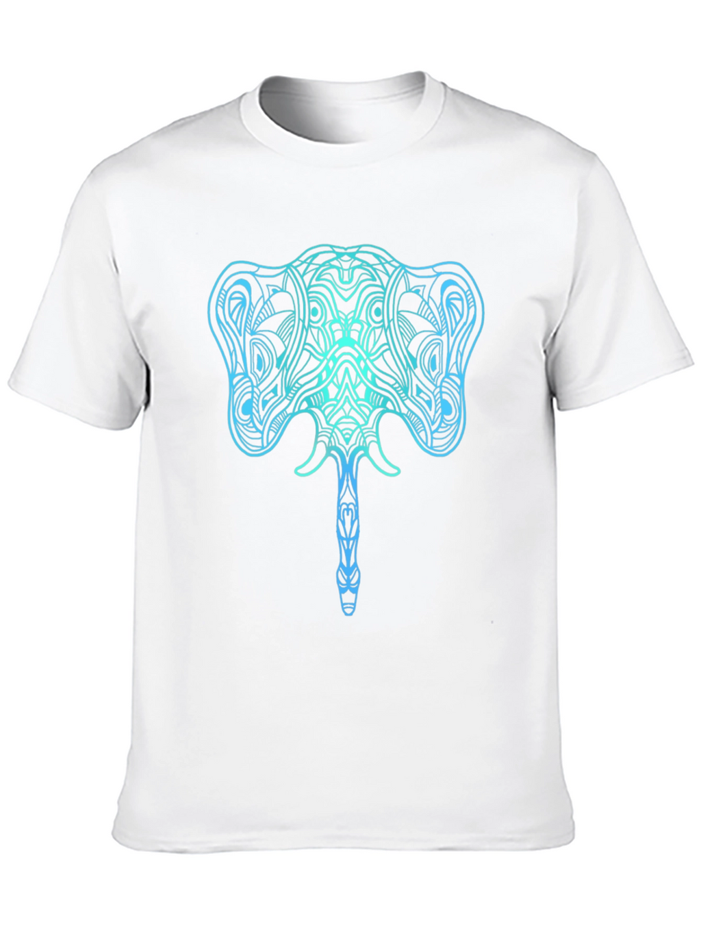 Geometric Elephant Graphic Tee - Stylish Mens Black T-Shirt