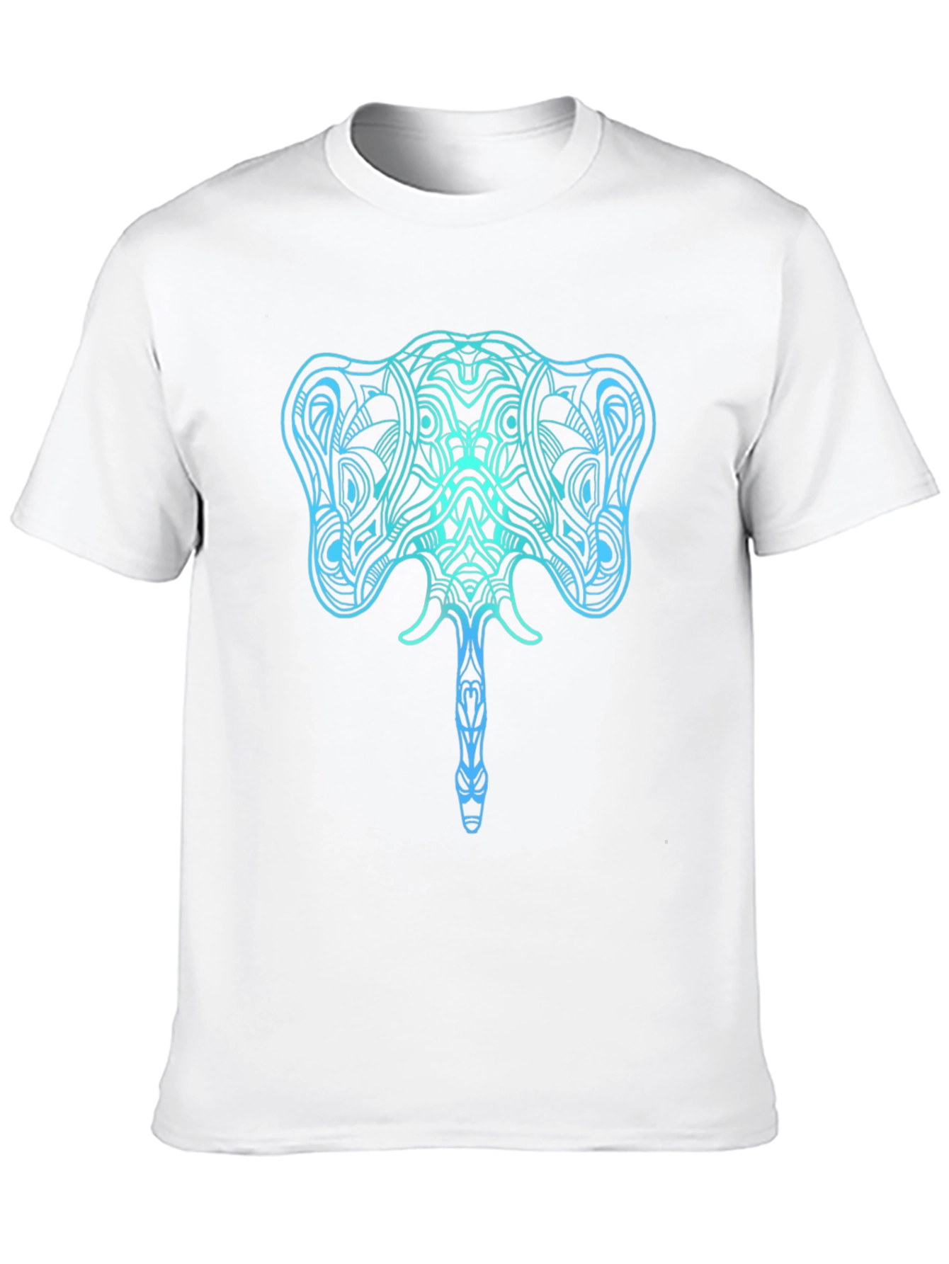 Geometric Elephant Graphic Tee - Stylish Mens Black T-Shirt