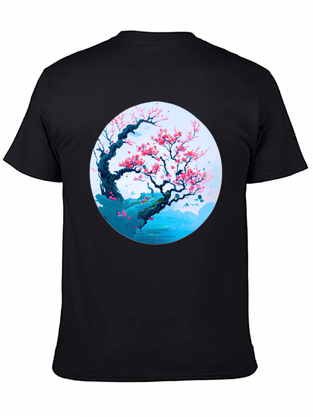 Cherry Blossom Tree Graphic Tee - Black