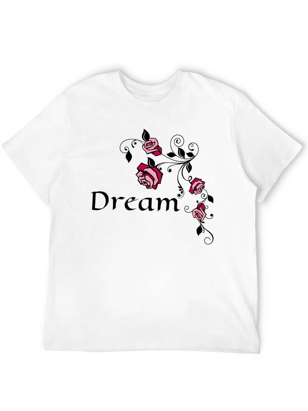 Dream Rose Graphic Tee - Stylish Black T-Shirt