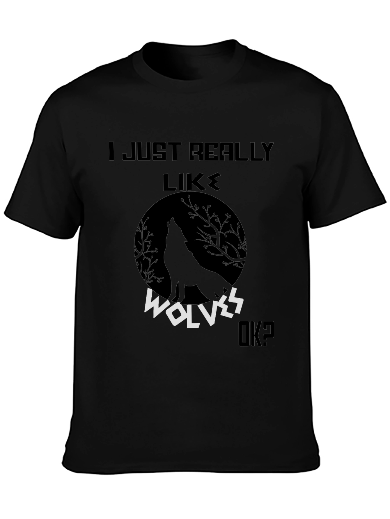 Wolf Graphic Tee - I Just Really Like Wolves OK? T-Shirt