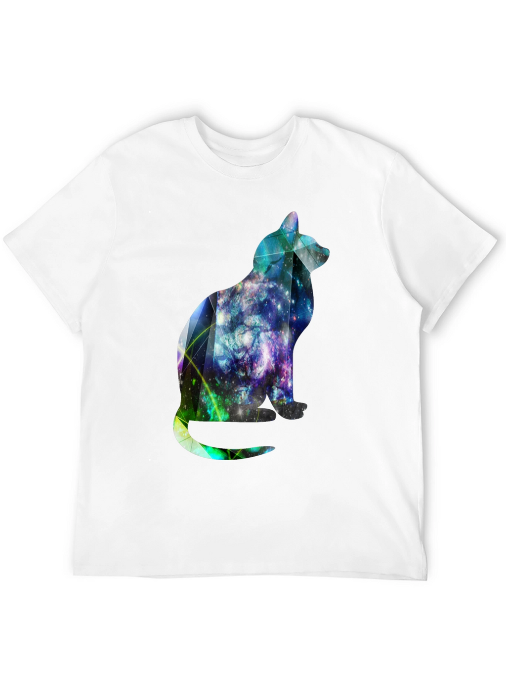 Galaxy Cat Graphic Tee - Stylish Mens Black T-Shirt