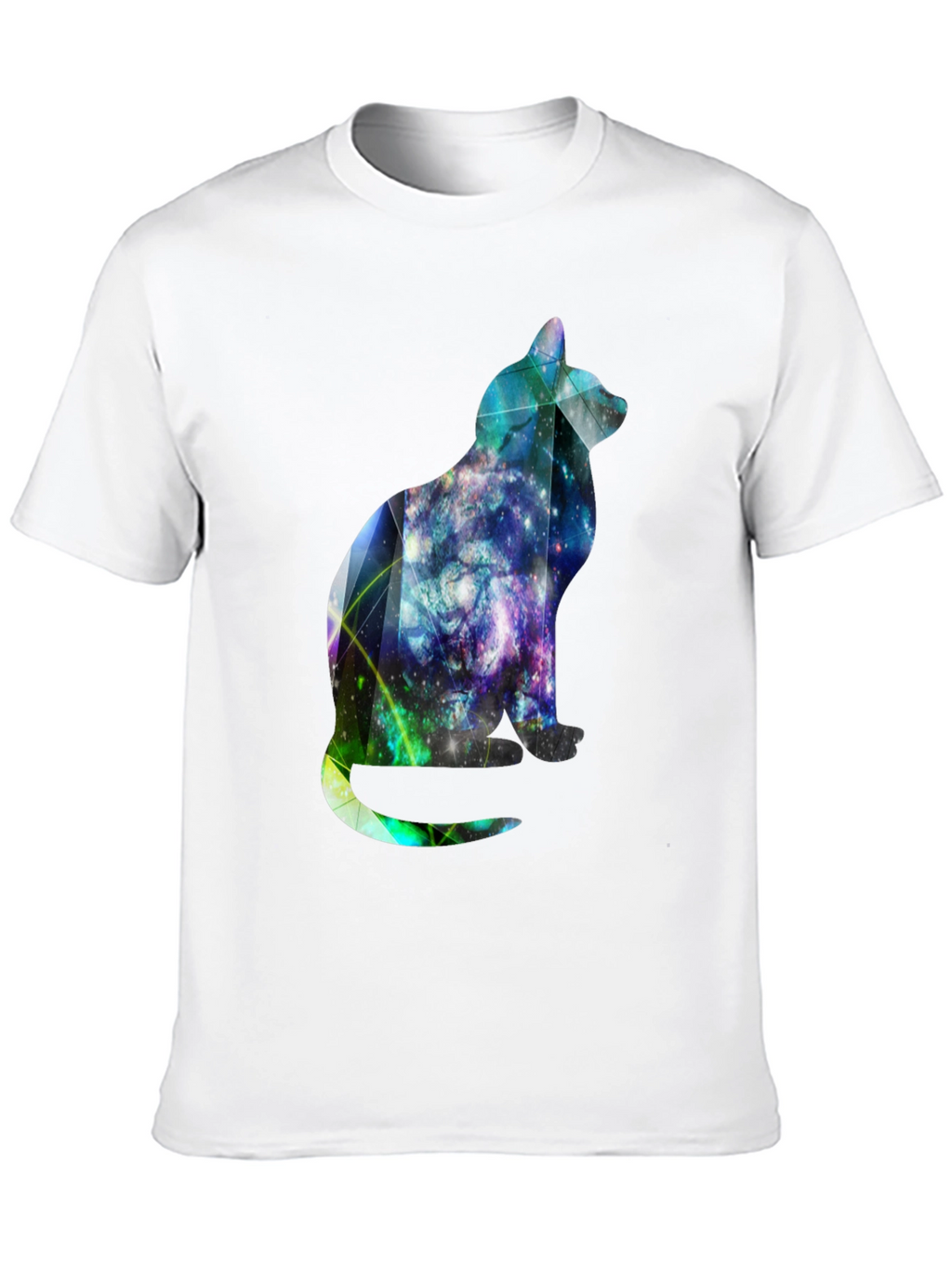 Galaxy Cat Graphic Tee - Stylish Mens Black T-Shirt