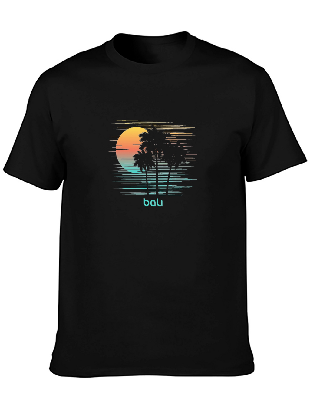 Bali Sunset Graphic Tee - Black Comfort Fit
