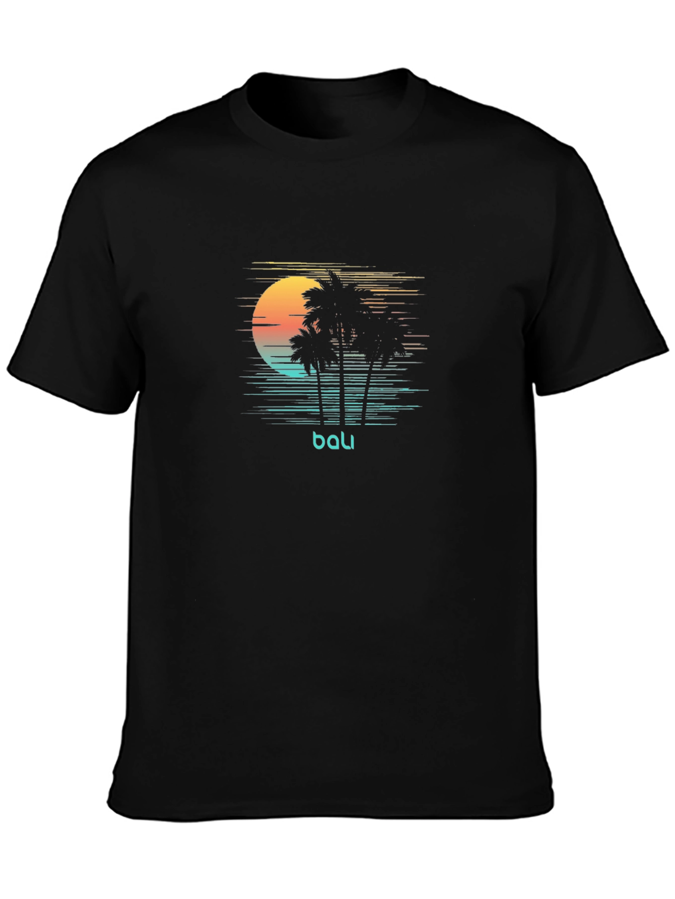 Bali Sunset Graphic Tee - Black Comfort Fit