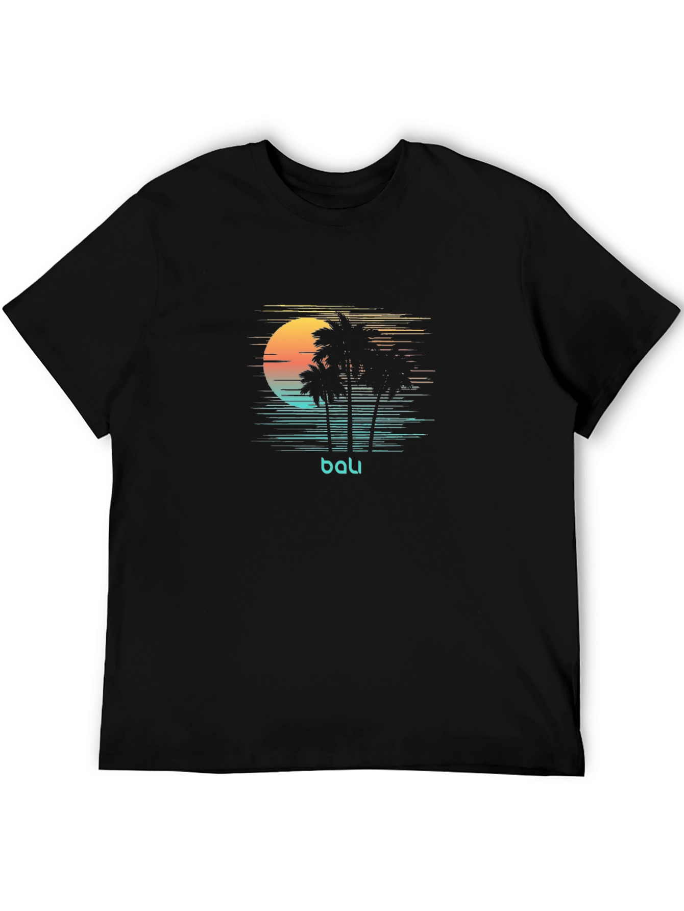 Bali Sunset Graphic Tee - Black Comfort Fit