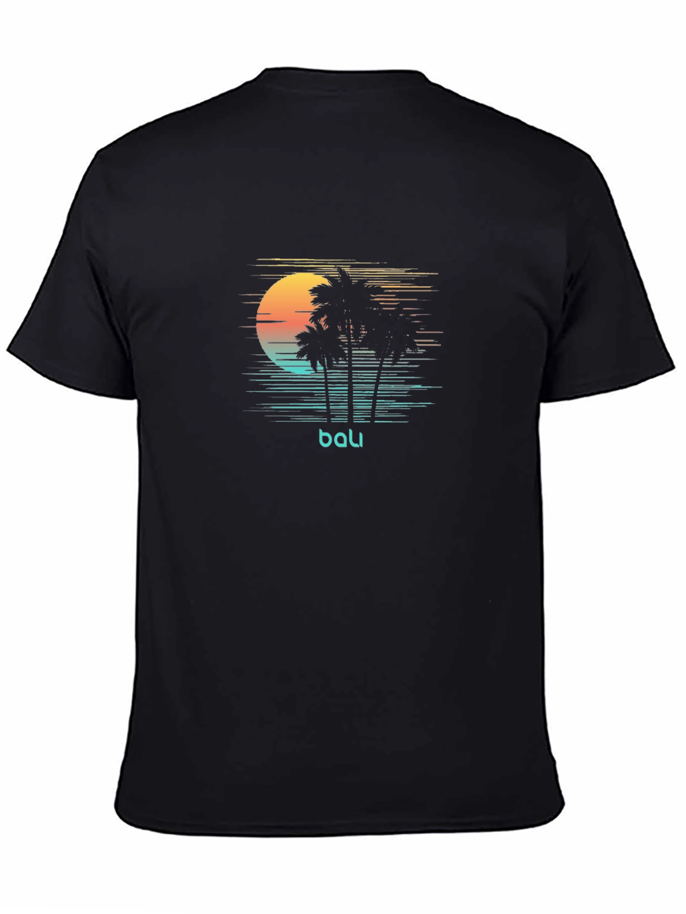 Bali Sunset Graphic Tee - Black Comfort Fit