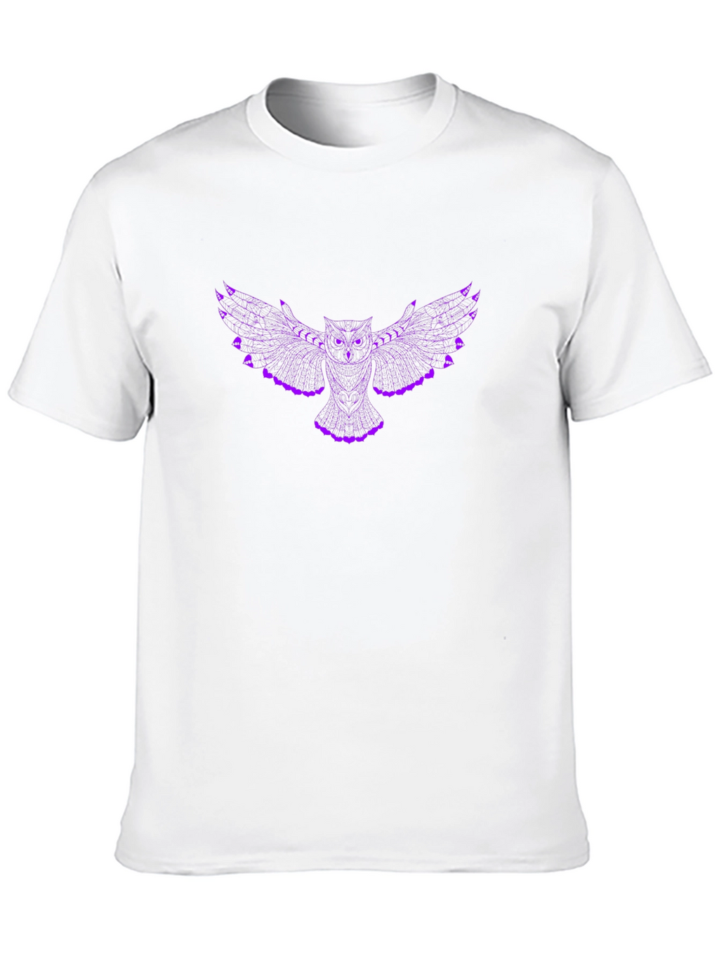 Stylish Black T-Shirt with Purple Owl Design