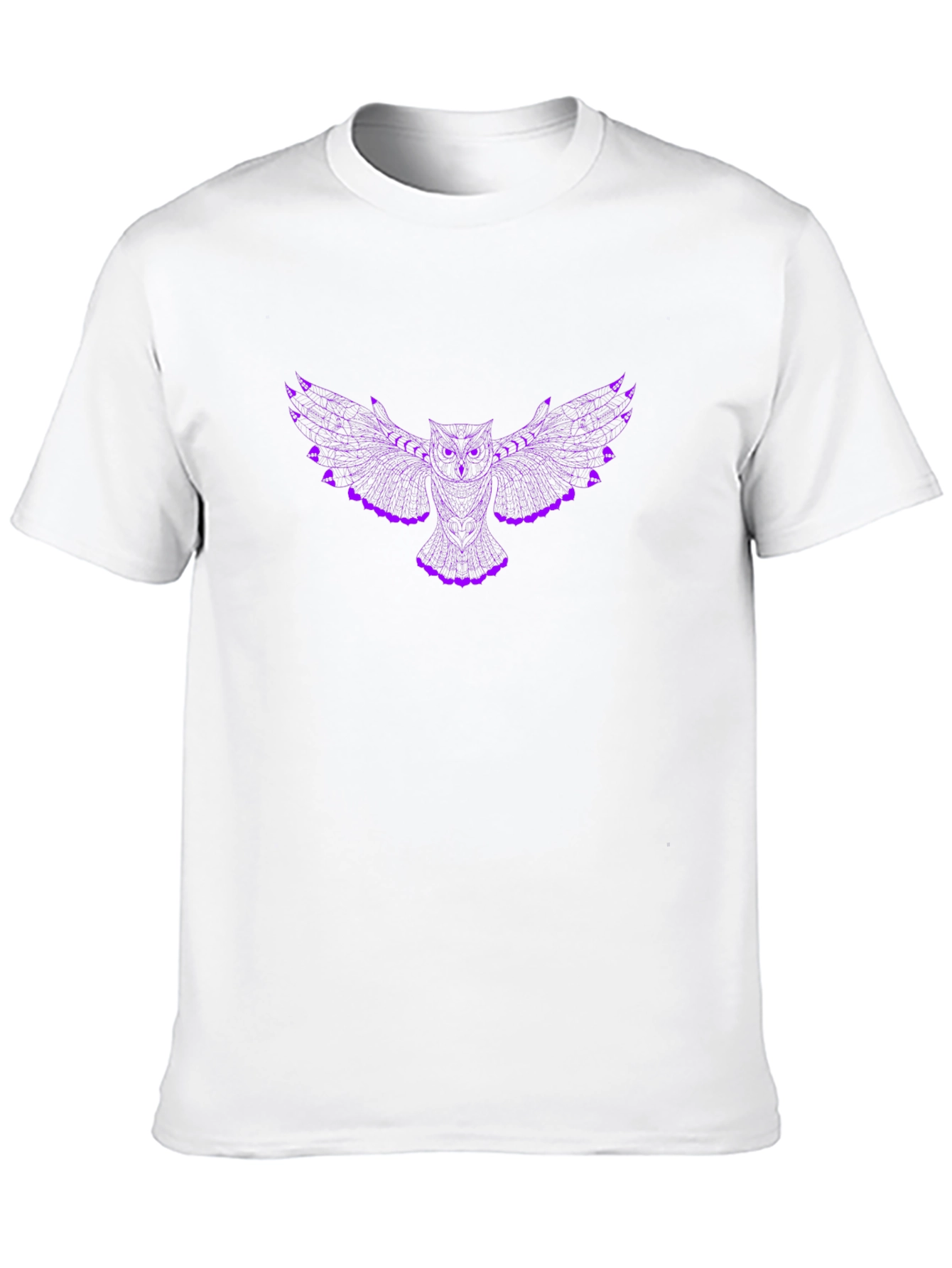 Stylish Black T-Shirt with Purple Owl Design