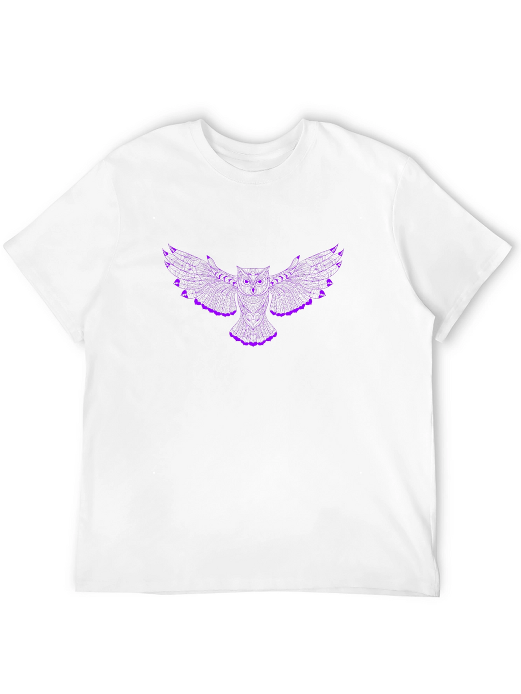 Stylish Black T-Shirt with Purple Owl Design