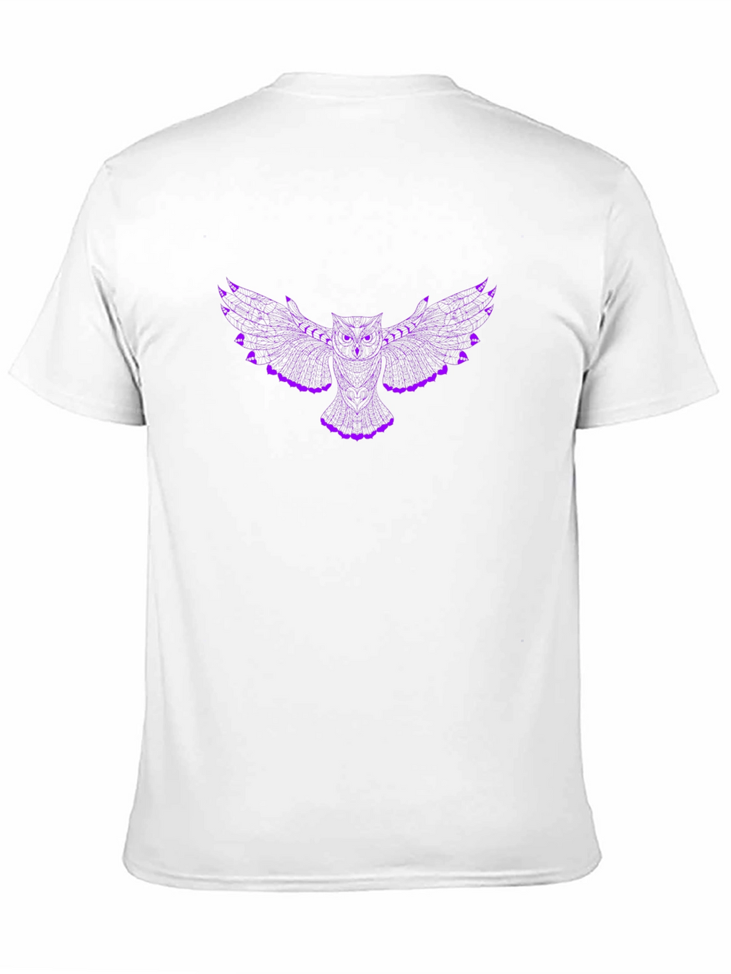 Stylish Black T-Shirt with Purple Owl Design