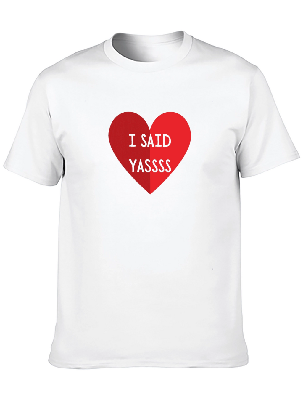 I Said Yassss Heart Graphic Tee - Black