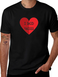 I Said Yassss Heart Graphic Tee - Black