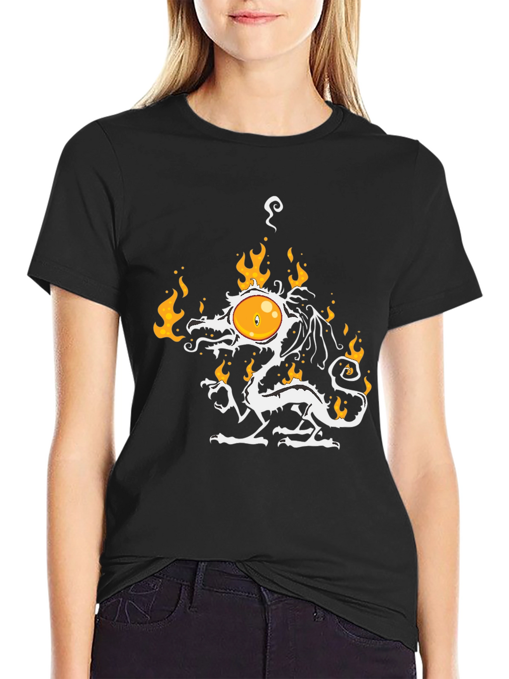 Fiery Egg Dragon Graphic Tee - Unique Design