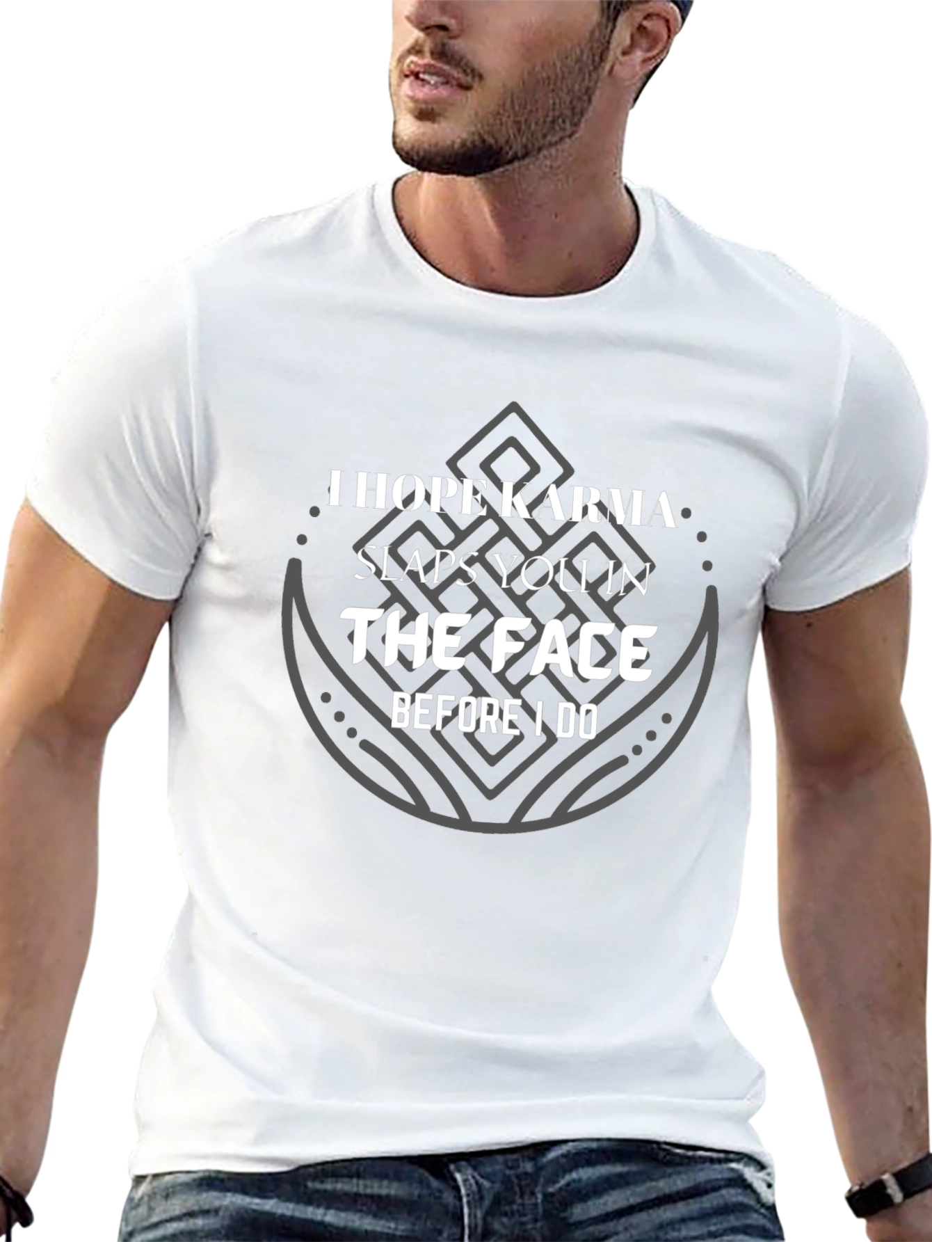Karma Slaps You Graphic Tee - Unisex Black T-Shirt