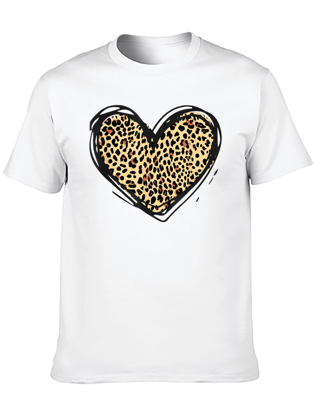 Leopard Print Heart Graphic Tee