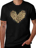 Leopard Print Heart Graphic Tee