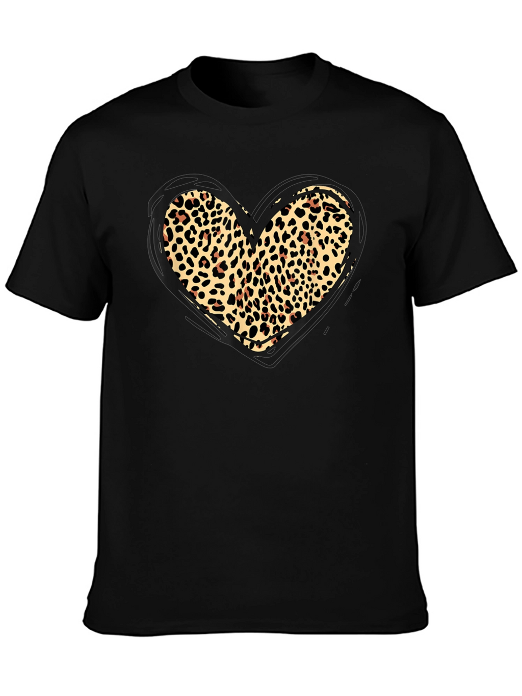 Leopard Print Heart Graphic Tee