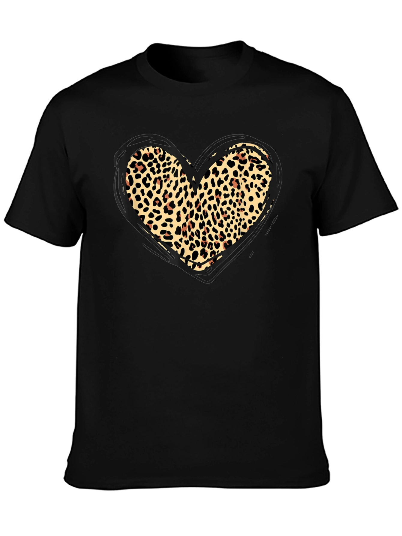Leopard Print Heart Graphic Tee