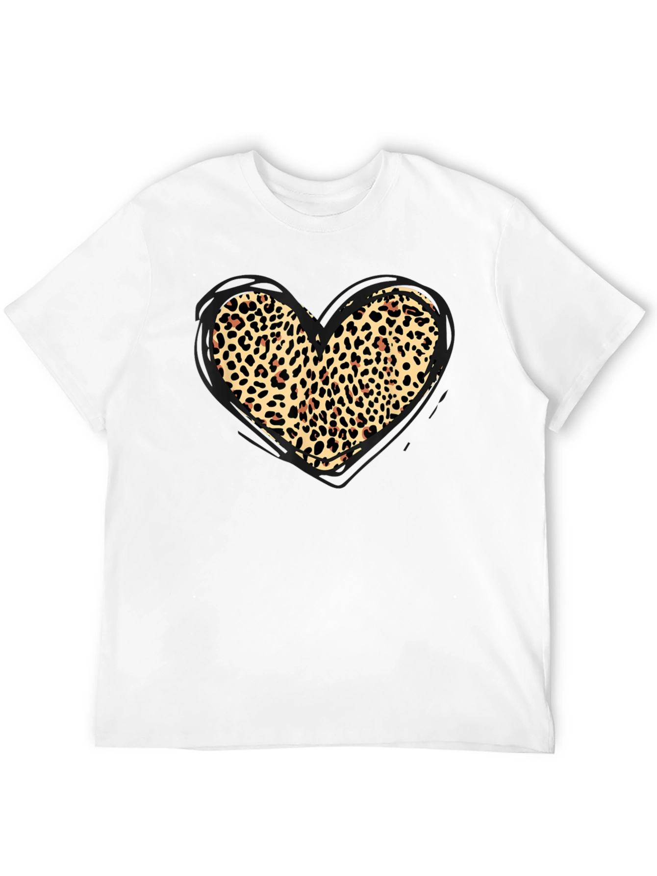 Leopard Print Heart Graphic Tee