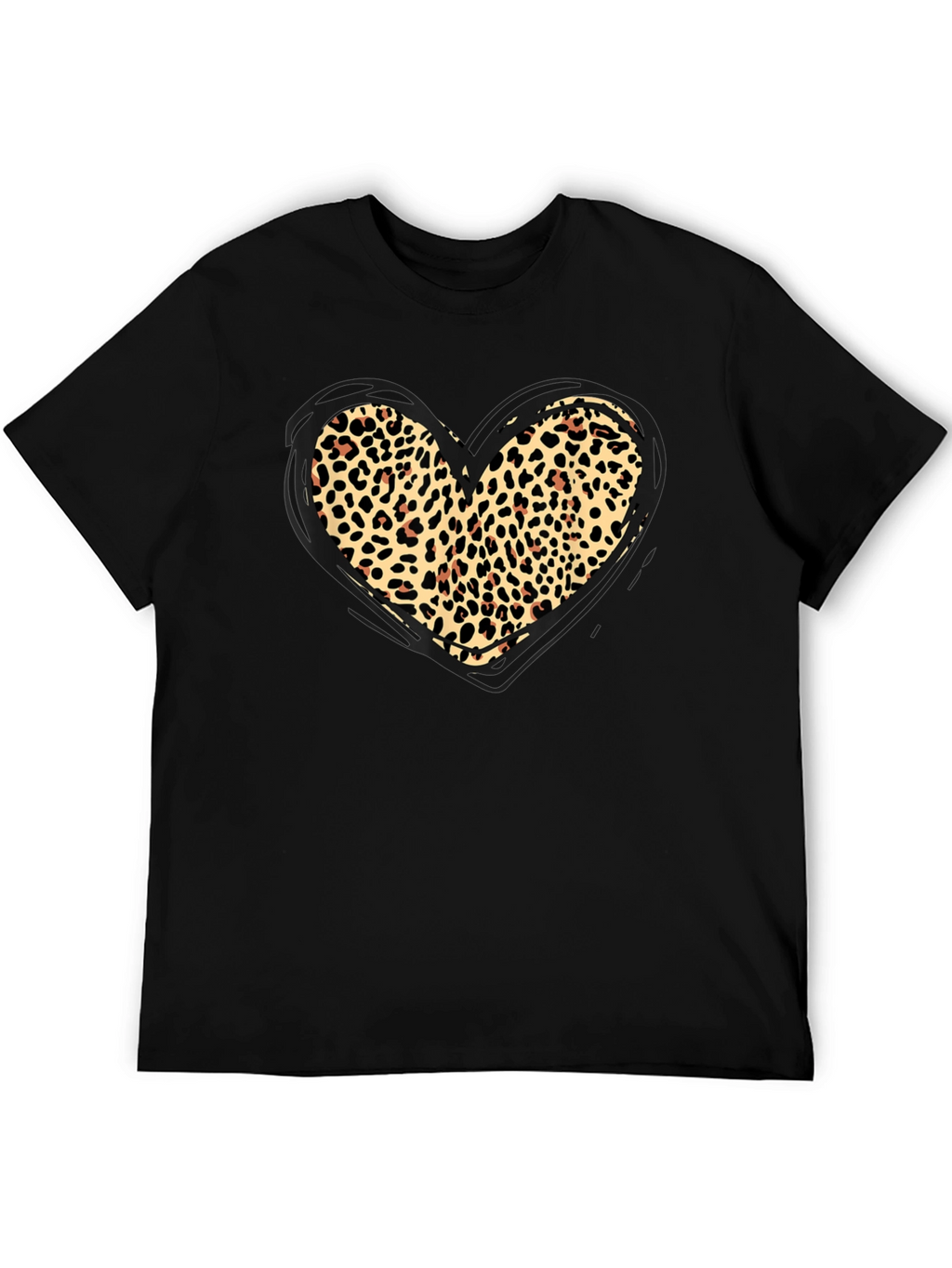 Leopard Print Heart Graphic Tee