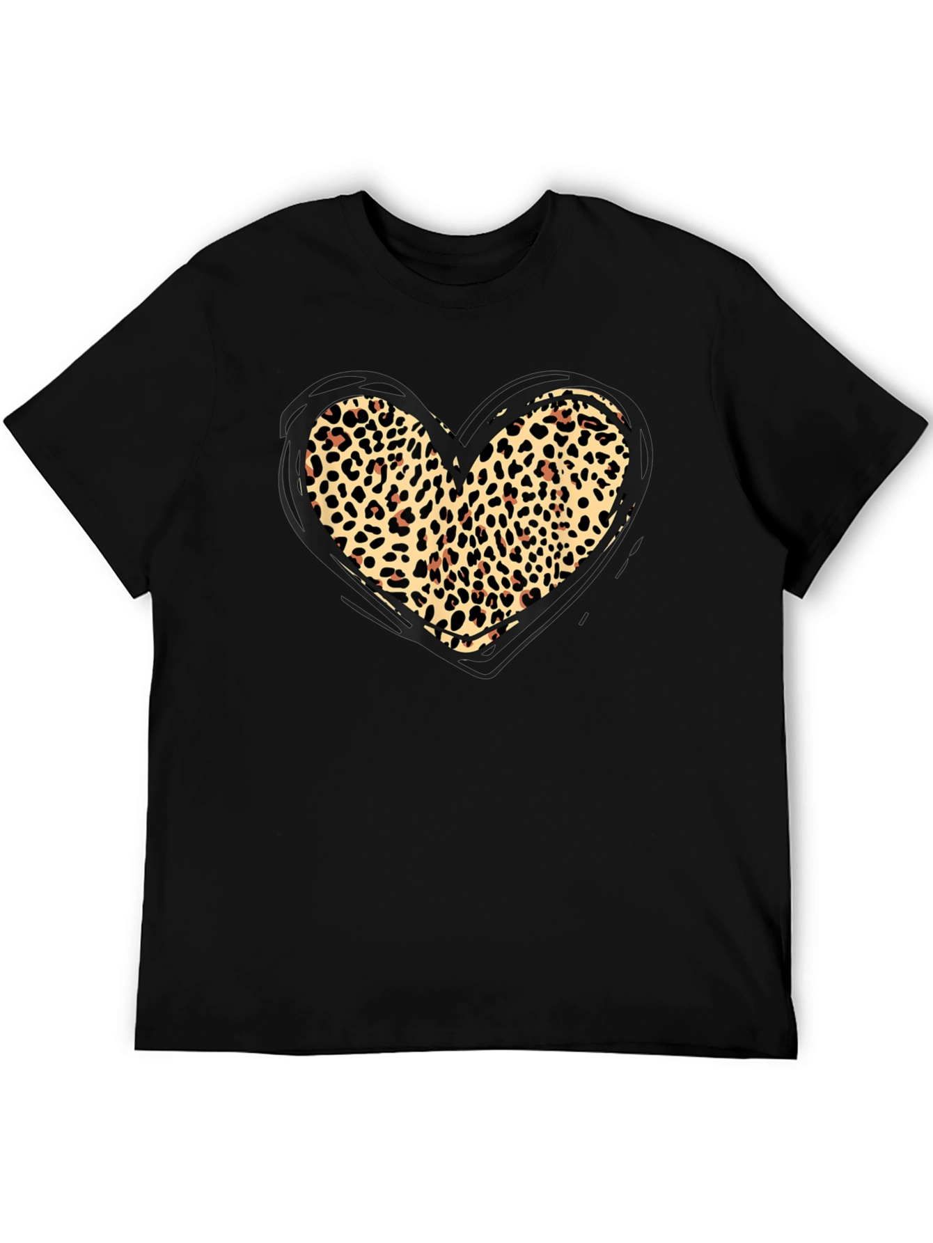 Leopard Print Heart Graphic Tee