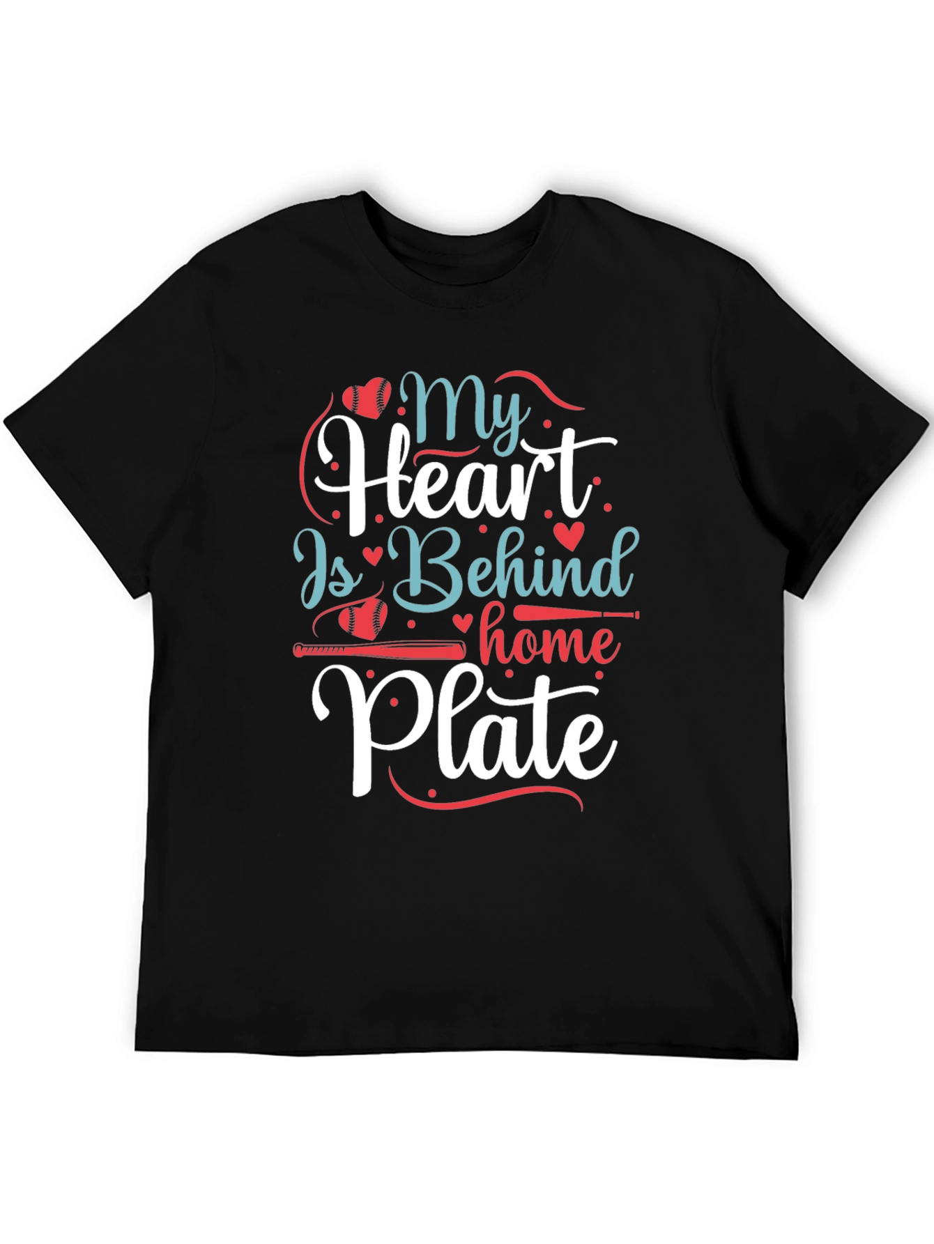Baseball Mom T-Shirt - My Heart is Behind Home Plate