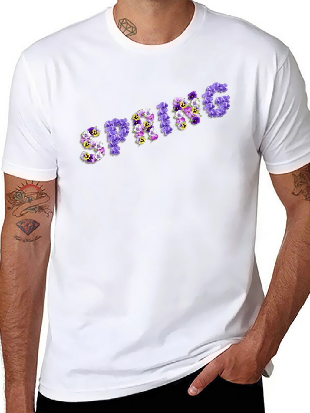 Floral Spring T-Shirt - Stylish Black Tee