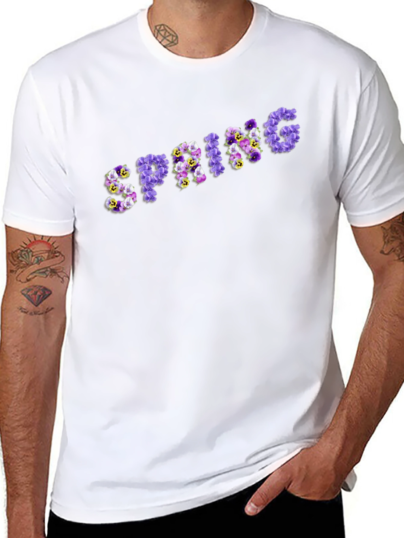 Floral Spring T-Shirt - Stylish Black Tee