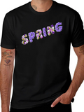 Floral Spring T-Shirt - Stylish Black Tee