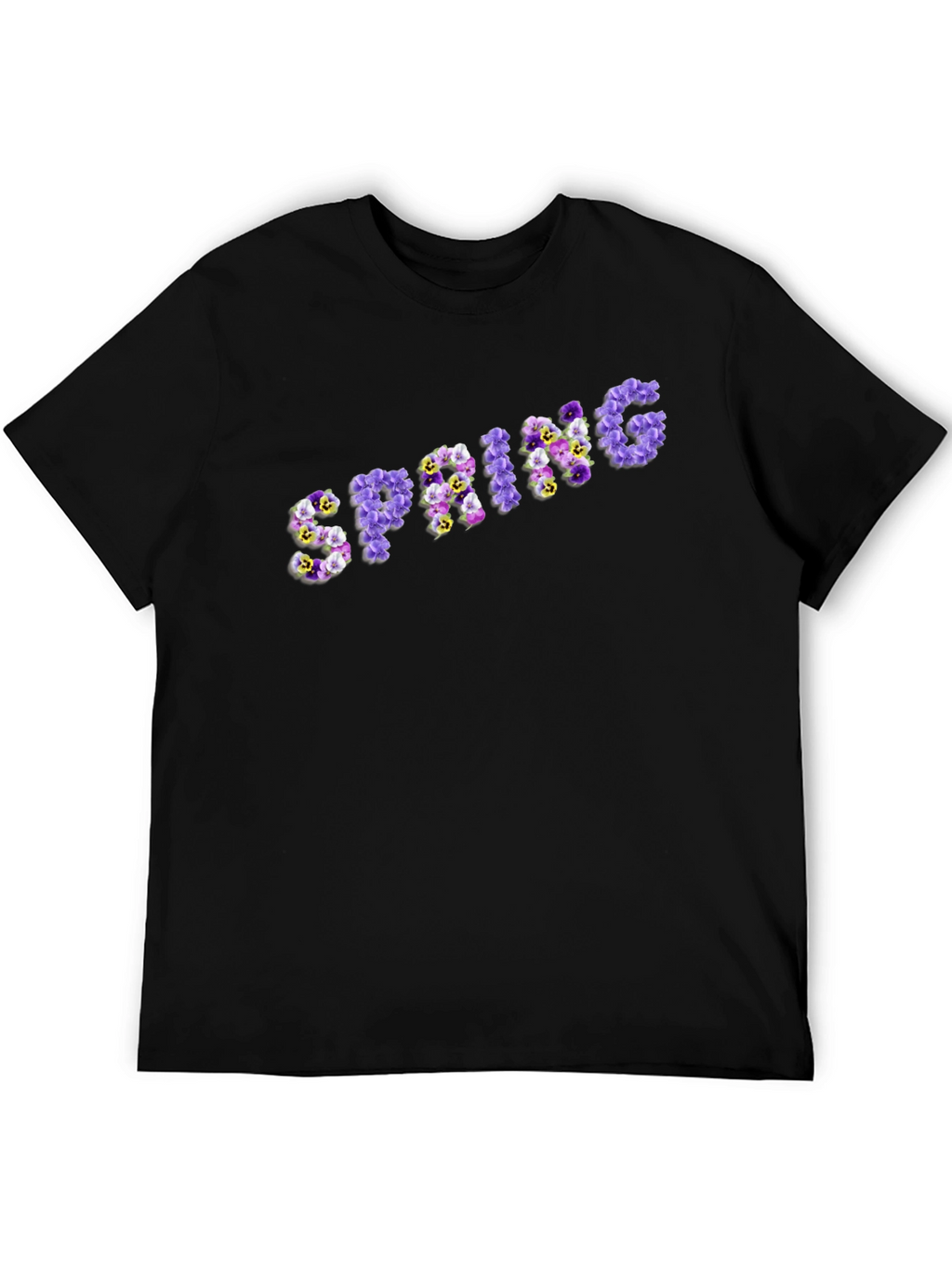 Floral Spring T-Shirt - Stylish Black Tee
