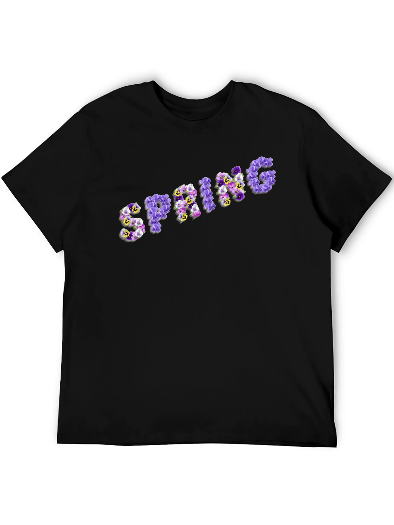 Floral Spring T-Shirt - Stylish Black Tee