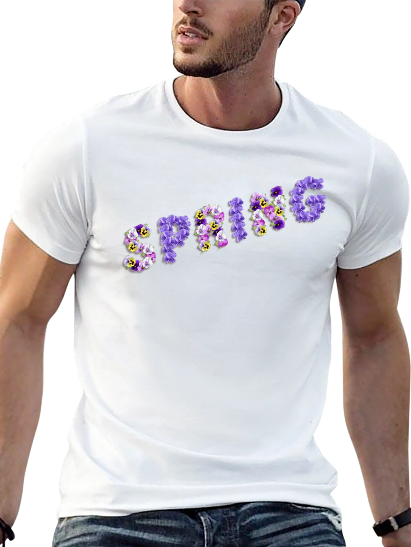 Floral Spring T-Shirt - Stylish Black Tee