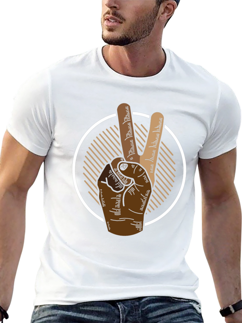 Peace Sign Graphic Tee - Mens Black T-Shirt