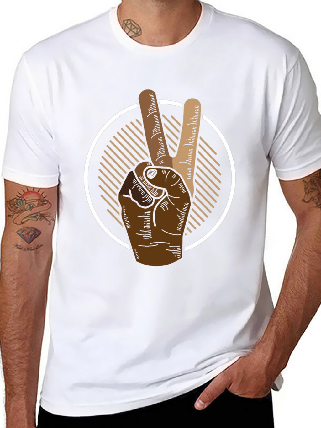 Peace Sign Graphic Tee - Mens Black T-Shirt