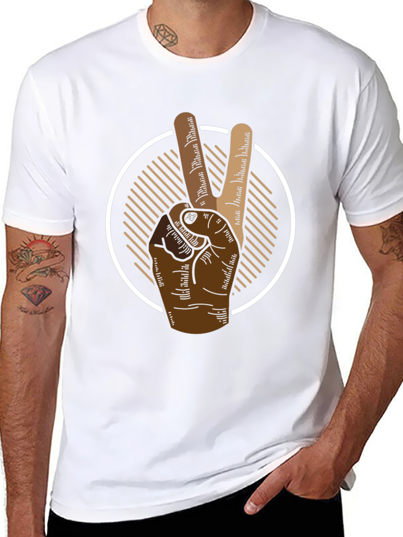Peace Sign Graphic Tee - Mens Black T-Shirt