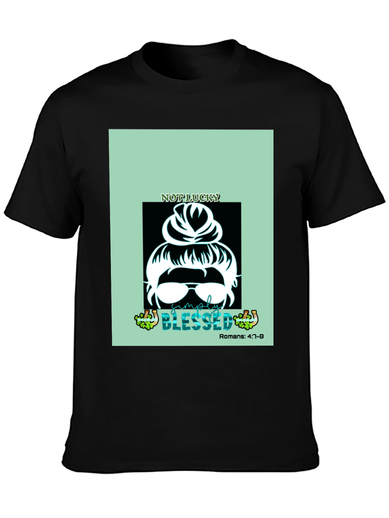 Simply Blessed Messy Bun Graphic Tee