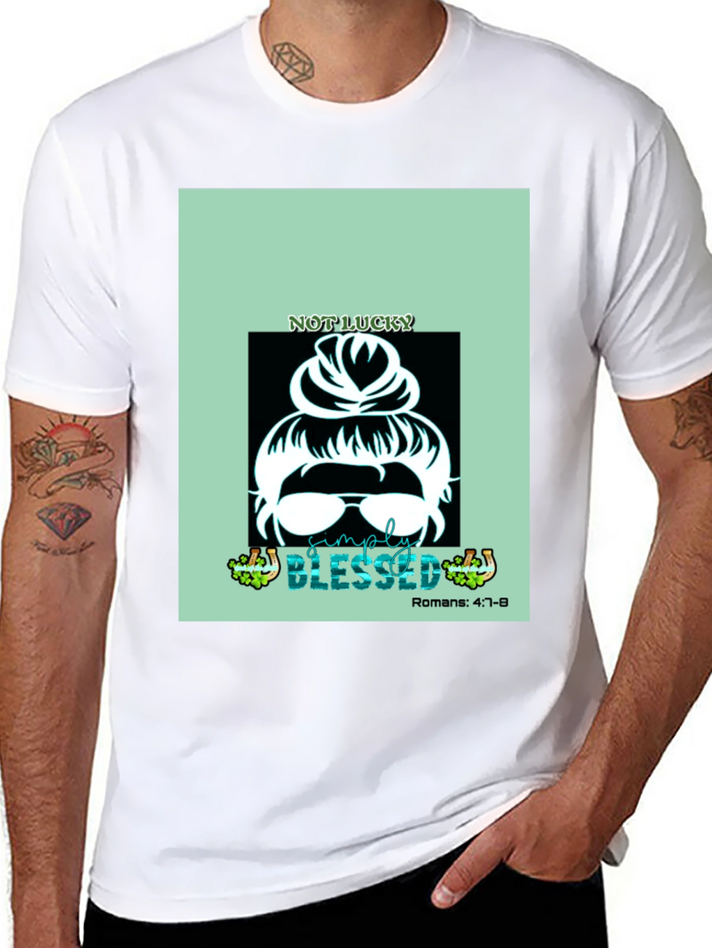 Simply Blessed Messy Bun Graphic Tee