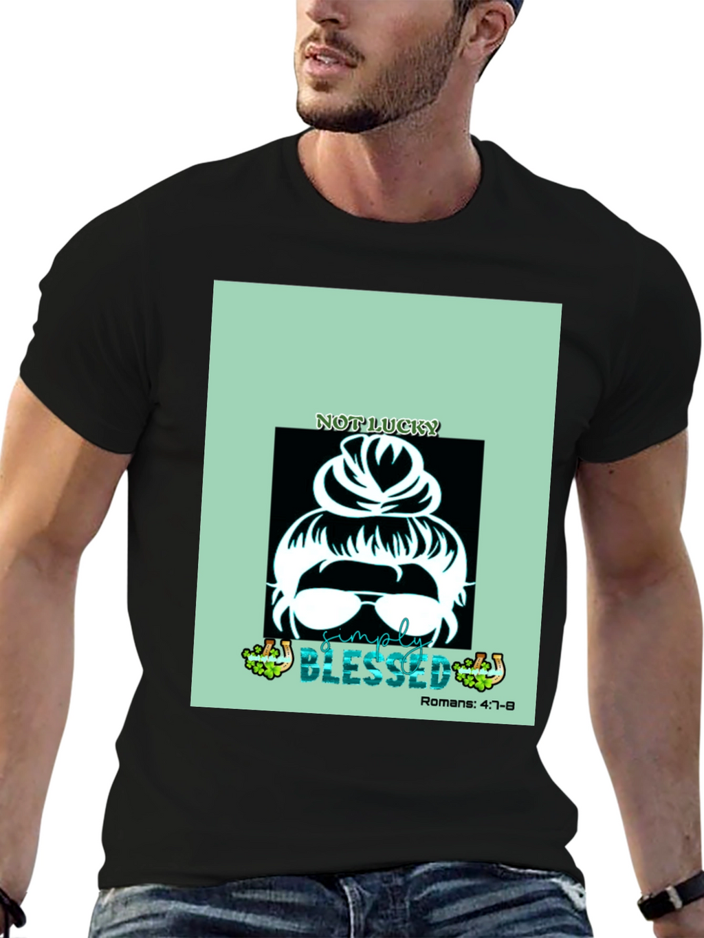 Simply Blessed Messy Bun Graphic Tee