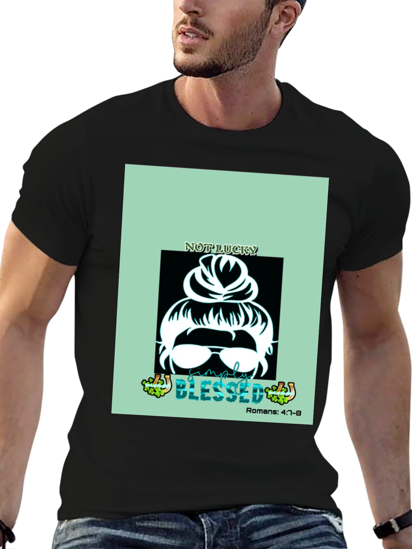 Simply Blessed Messy Bun Graphic Tee