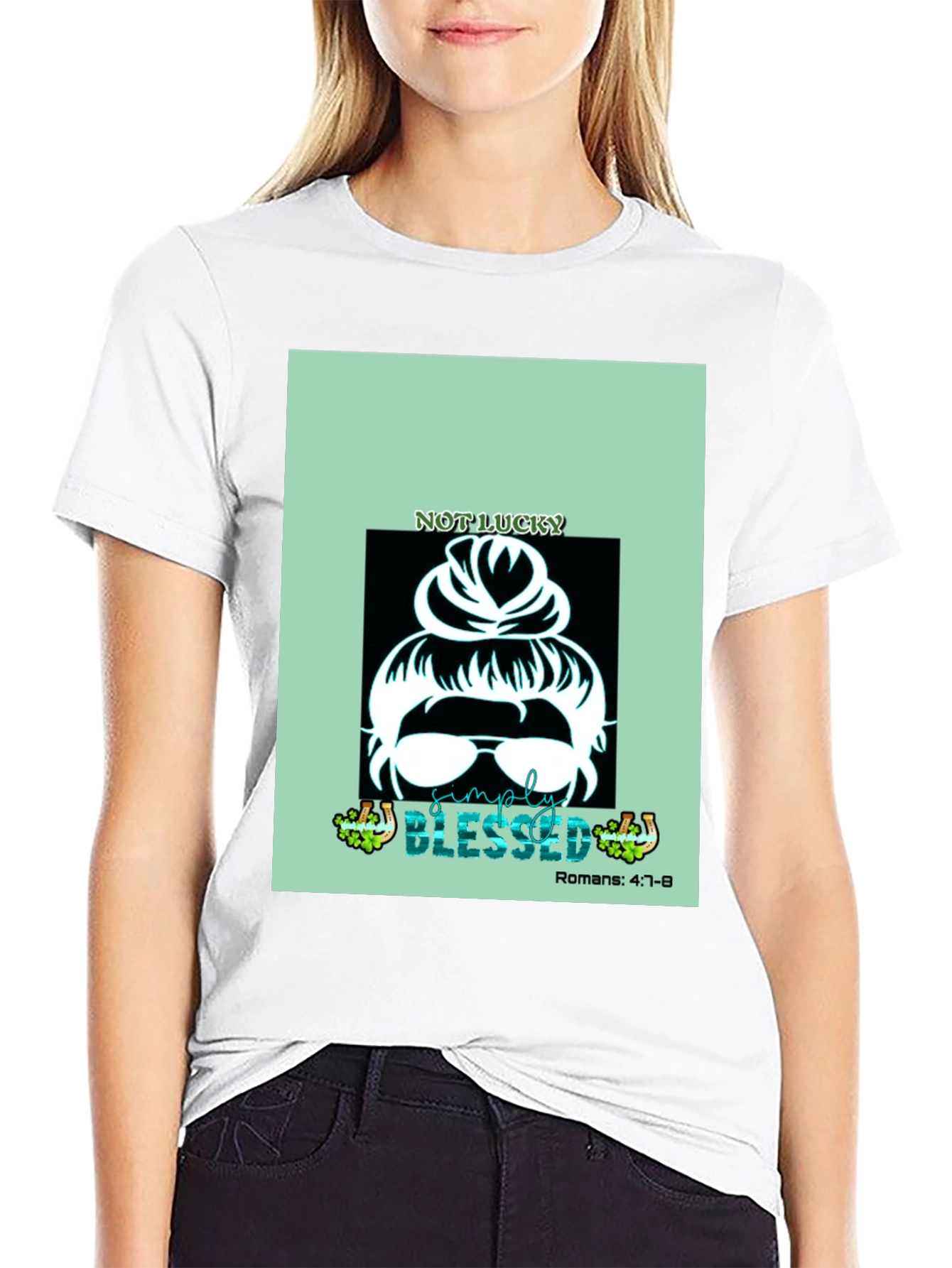 Simply Blessed Messy Bun Graphic Tee