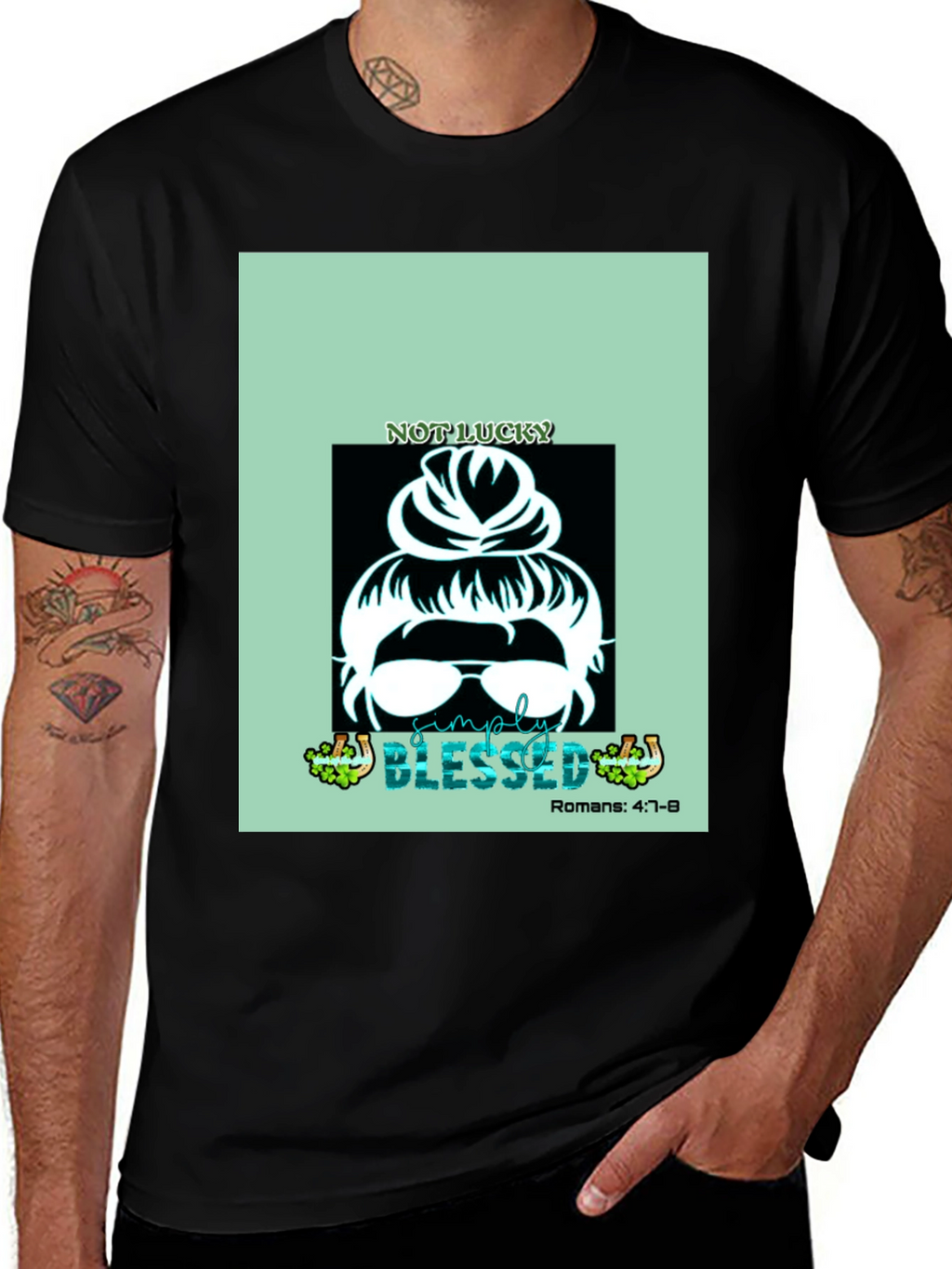 Simply Blessed Messy Bun Graphic Tee