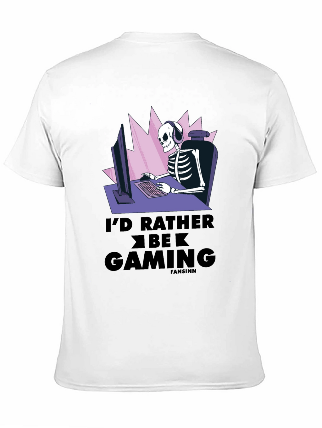 Id Rather Be Gaming T-Shirt - Skeleton Gamer Design